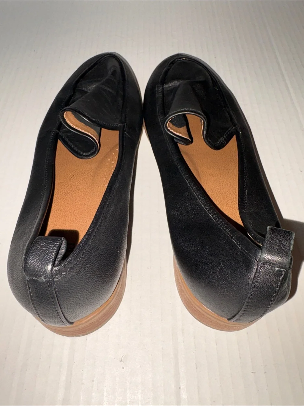 Susina Black Soft Leather Loafers Size 8